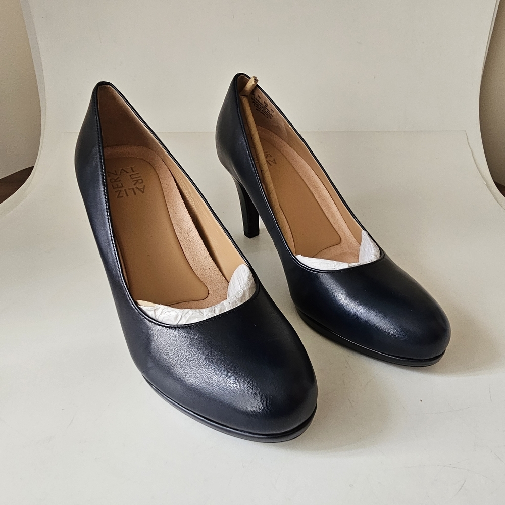 Naturalizer Michelle Womens Leather Navy Blue Pumps Comfort Casual Dressy Office